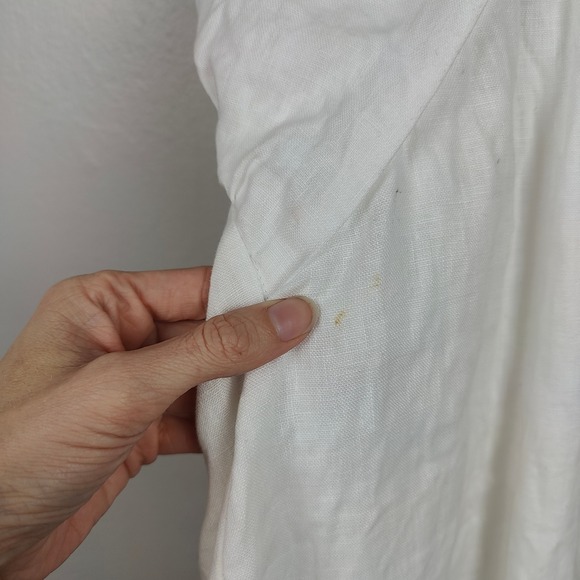 Reformation‎ Dress Womens 2 White Linen Halter Draped Mini Bodycon Preppy - Picture 5 of 13